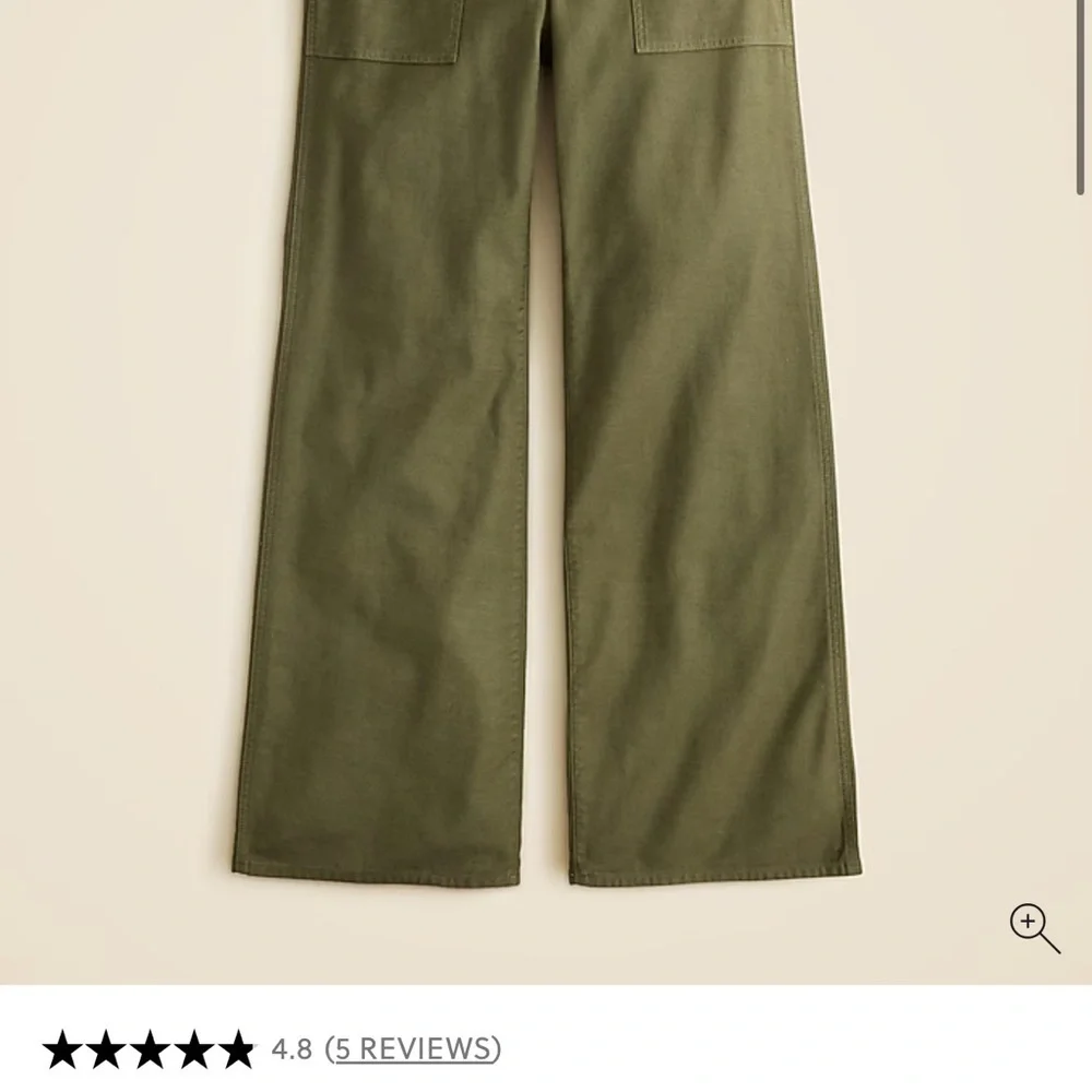 J.Crew Tall camp-pocket wide-leg pant Olive Green Size 34P